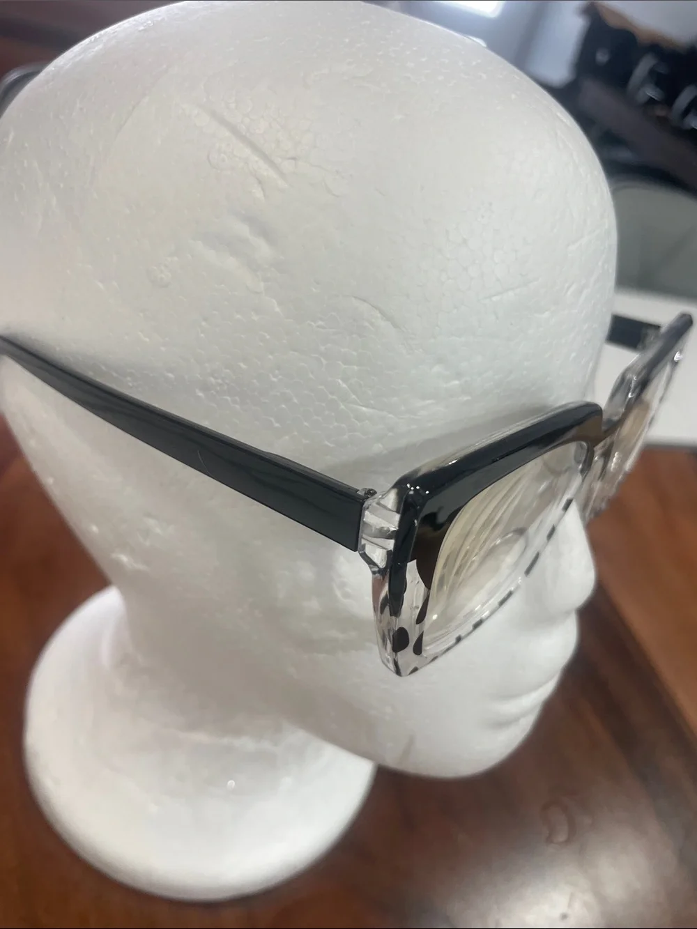 Black and White Cow Print Clear Lens Glasses